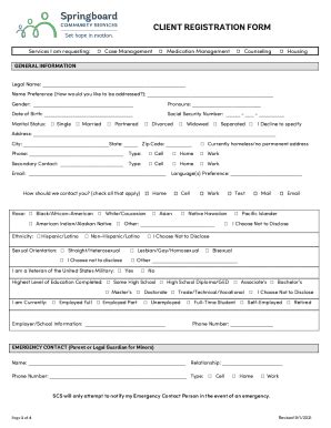 Fillable Online CLIENT REGISTRATION FORM Date: Print Full ... Fax Email ...