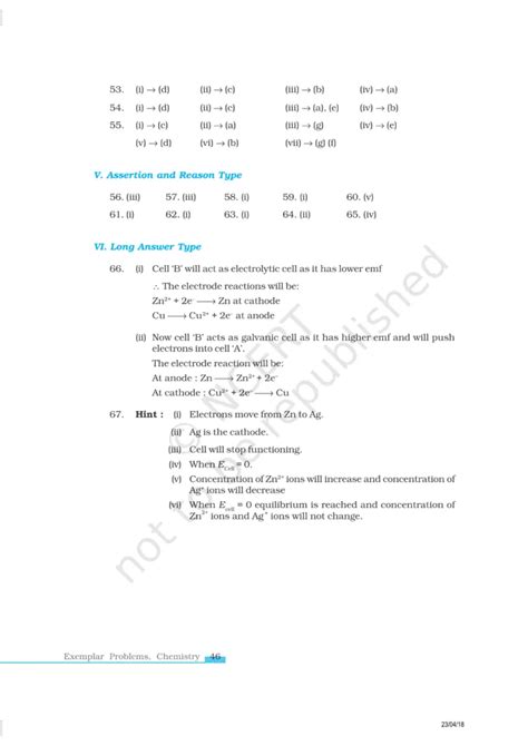 NCERT Exemplar Class 12 Chemistry Chapter 3 - Electrochemistry