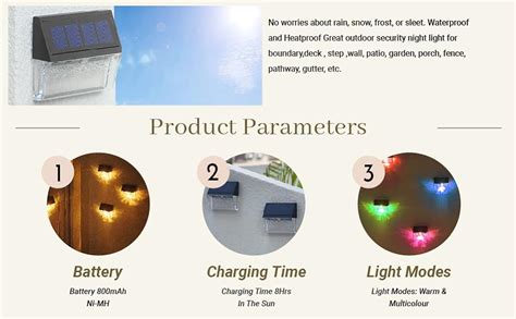 Epyz Solar Step Lights, Deck Lights Outdoor Fence Solar Lights for ...