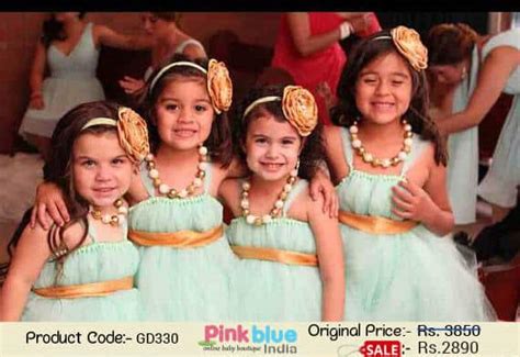 Beautiful Sea Green Birthday Tutu Dress for Indian Girls