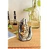 eCraftIndia Golden Silver Resin Handcrafted Palm Buddha Statue