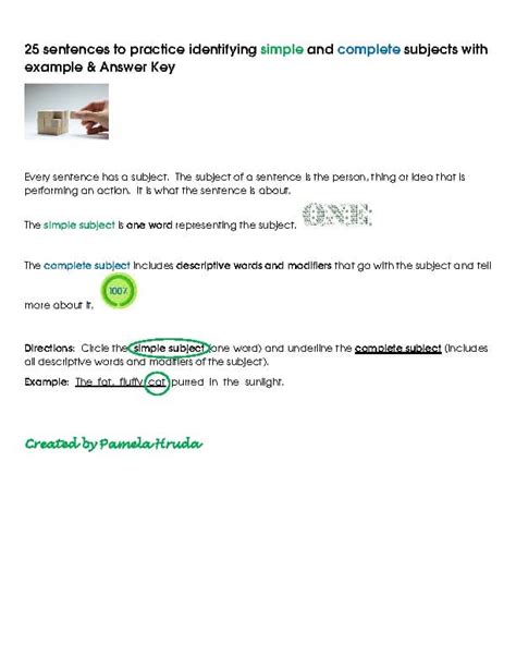 25 Sentences to Identify Simple and Complete Subjects with Example ...