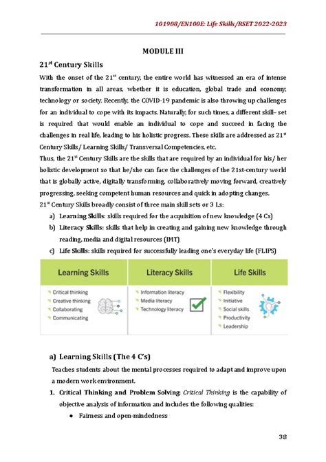 21st Century Skills Overview - 101908 EN100E - Module 3 - Studocu