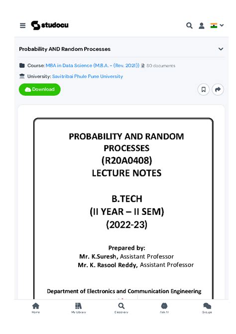 Www studocu com in - Summary Probability 1 - PROBABILITY AND RANDOM ...