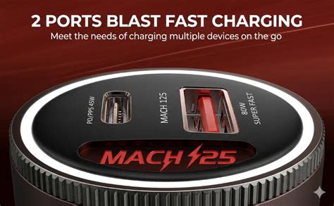 CHARJD 125W Fast Charging Car Charger, Dual Output 100W QC + 45W PD ...