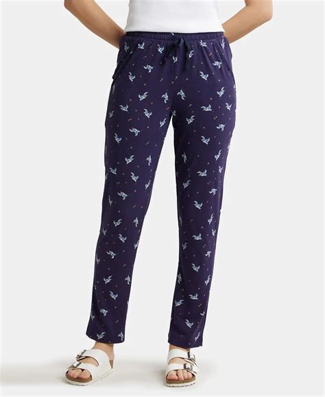 Buy Micro Modal Cotton Relaxed Fit Printed Pyjama with Side Pockets ...