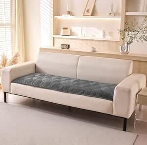 House of Quirk Velvet Plush Sofa Cover Palm Leaves Quilted Sofa Cover 1 ...