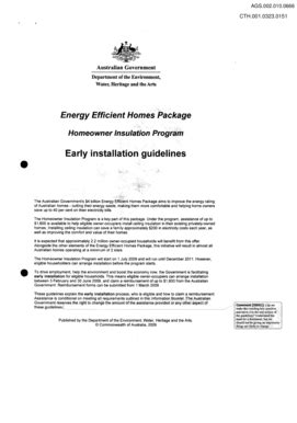 Fillable Online homeinsulationroyalcommission gov Early installation ...