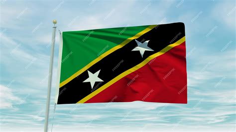Premium Photo | Seamless loop animation of the saint kitts flag on a ...