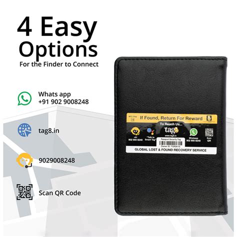 Vegan Leather Passport Holder with NFC Technology (Black) – Kesari-IN