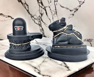 DIYAAN ENT shivling & nandi set for temple at home shop office car ...