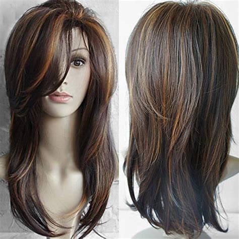 Brown Wigs for Women Long Cosplay Party Charming Wigs for Women Mixed ...