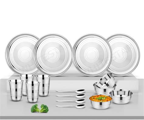 WHITESTAR Stainless Steel Dinner Set - 16 Piece, Silver - Cutlery and ...