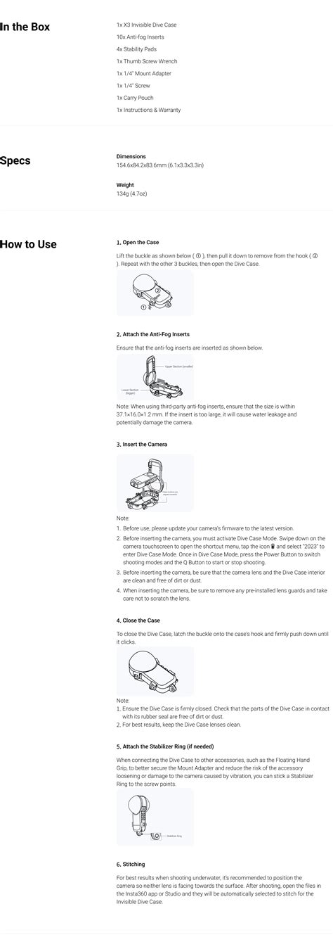 Insta360 X3 Invisible Dive Case Standard