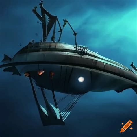 A DnD airship with a sleek design, perfectly built for speed and aerodynamics on Craiyon