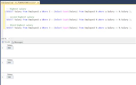 Image result for Oracle SQL Query for Getting Nth Highest Salary