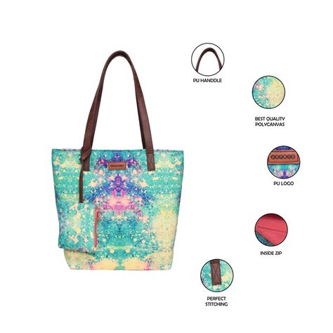 Multi Color Shopper Bags With Hanging Small Pouch – astridlifestyle