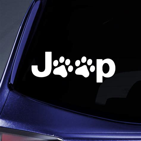 Jeep Wrangler Cat Dog Paw Print Car Window Vinyl Decal Sticker 5" Wide ...