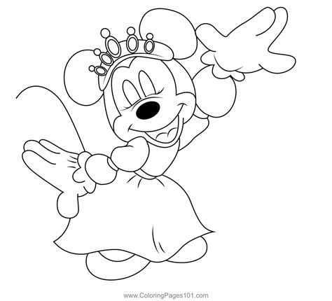 Princess Minnie Mouse Coloring Page