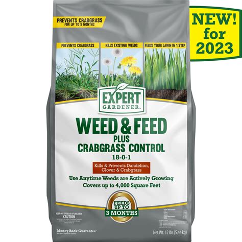 Expert Gardener Weed & Feed Plus Crabgrass Control, Lawn Fertilizer 18 ...