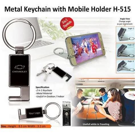 Metal and Plastic Keychain - H-515 Metal Keychain With Mobile Holder ...