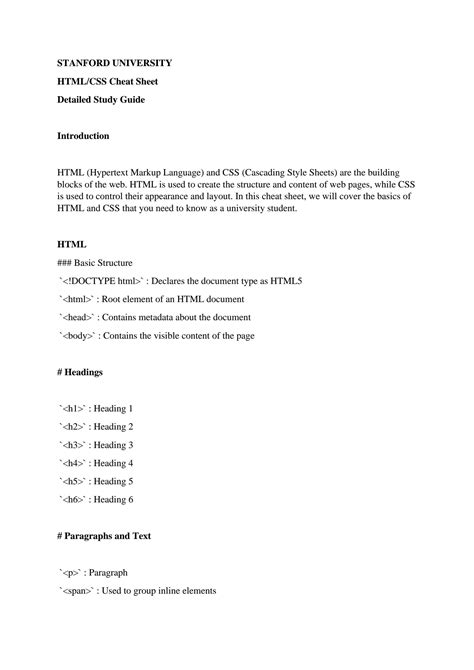 Image result for HTML and CSS Study Guide