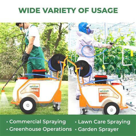 PetraTools Battery Powered 13 Gallon Pushcart Sprayer (Prime), Heavy ...