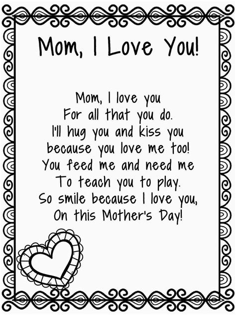 Free Printable Mothers Day Poems