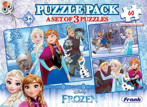 Buy Frank Disney Frozen (60 Pieces) 3 in 1 Jigsaw Puzzle for Kids Above ...