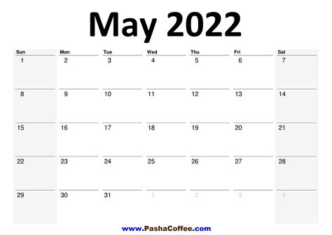 may 2022 printable calendar free printable calendar com - free printable may 2022 calendars wiki ...