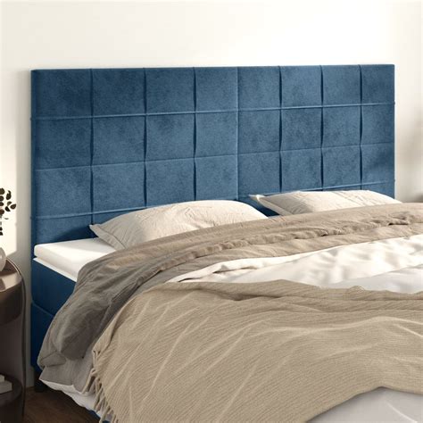 Tête de lit Bleu foncé 180 x 5 x 118/128 cm Velours | Leroy Merlin