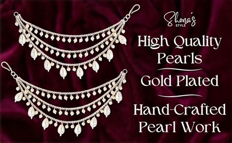 Buy SHONA'S STYLE Copper Polished Kaanchain long Bridal Wedding Ear ...