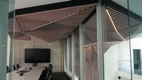 Cool Wood And Metal Ceiling Acoustical Ceiling Ceiling Design Modern