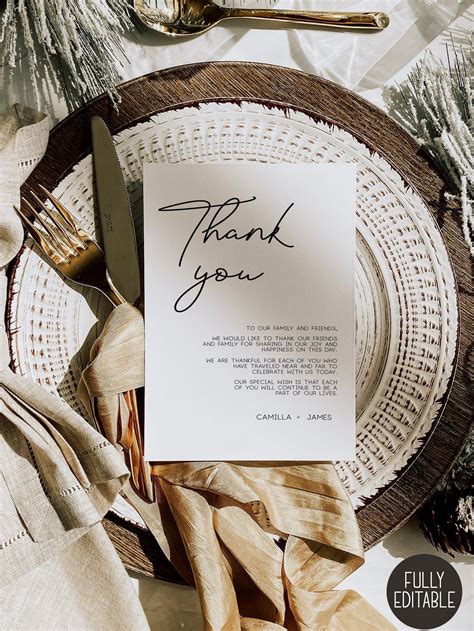 Wedding Thank You Note Template | Templates Hexagon