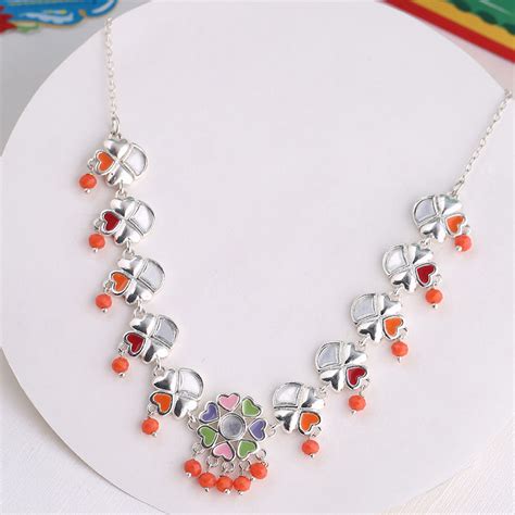 Buy Voylla Truck Art Heart Motifs Necklace Online