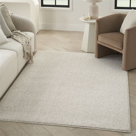 Nourison Textured Home All-over design Ivory Beige 9' x 12' Area Rug ...