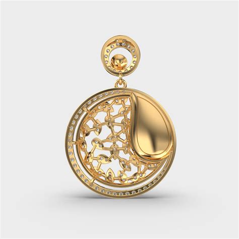 Buy Golden Orb Globe Diamond Pendant Without Chain At Jewelbox