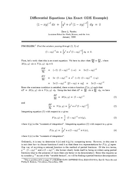 Exact Ode Example 的图像结果