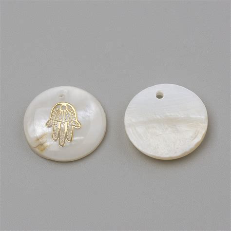 Hamsa Hand Pearl Coin Charm – The Charm Shop