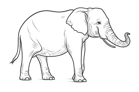 Elephant outline sketch drawing animal | Premium Photo Illustration ...