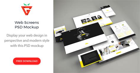 Web Screens PSD Mockup - graphberry.com