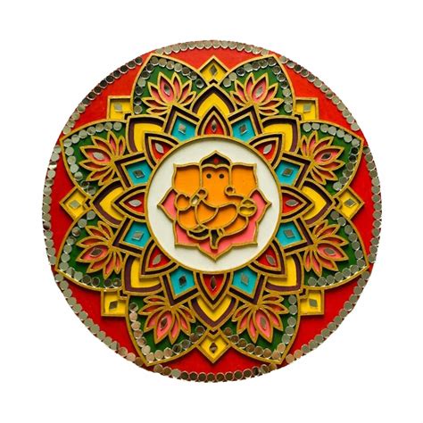 Buy Creative Touch Reusable Hand-Painted Mandala Festive Rangoli for ...