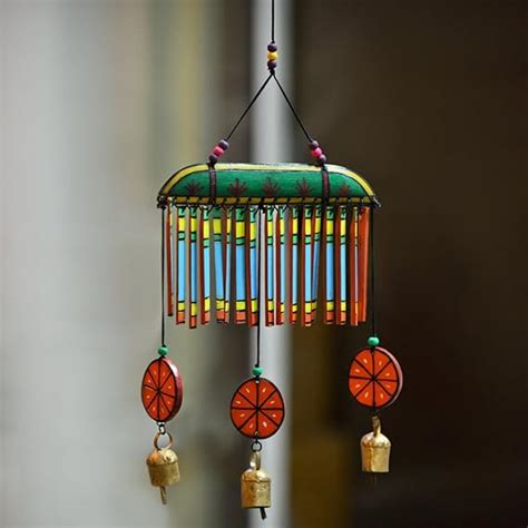 ExclusiveLane Decorative Wooden Wind Chime for Home Balcony | Handmade ...