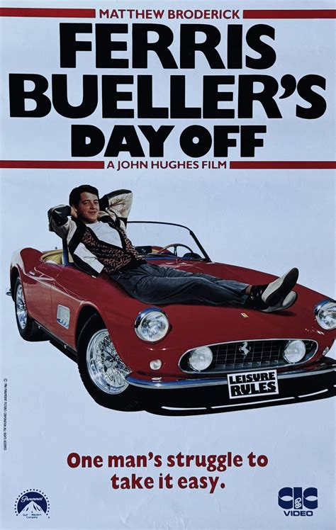 Original Ferris Bueller's Day Off Video Movie Poster - Ferrari