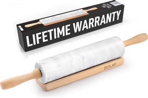 Amazon.com: Zulay Kitchen 17-Inch Marble Rolling Pin With Stand ...
