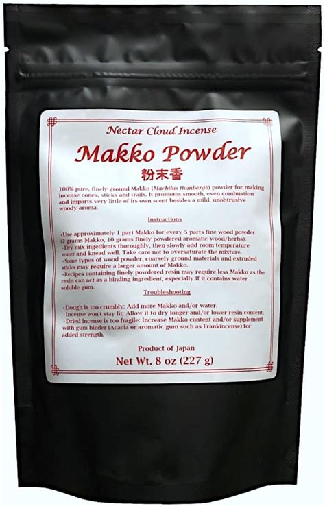 Nectar Cloud Incense Makko Powder 8 oz, Incense Ingredient for Cones ...