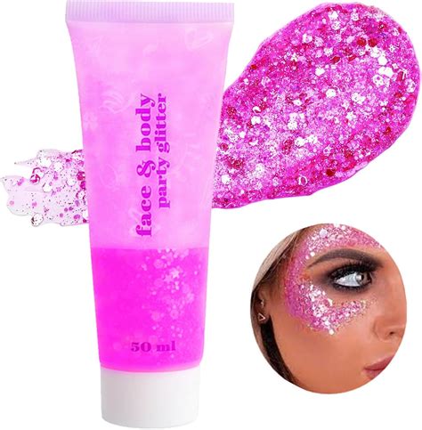 Amazon.com : Go Ho Hot Pink Face Body Glitter Gel,Singer Concerts Hot ...