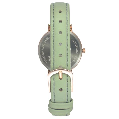 Helix By Timex Green Round Analog Leather Watch Women -TW056HL00