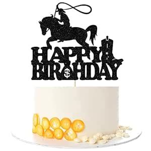 Kaoenla Cow Logo Happy Birthday Cake Topper - Glittering farm animal ...