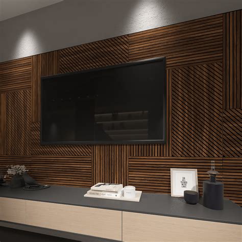 Dark Wood Slat Wall Panel, Accent Wall Panel, Decorative Wall Panels ...